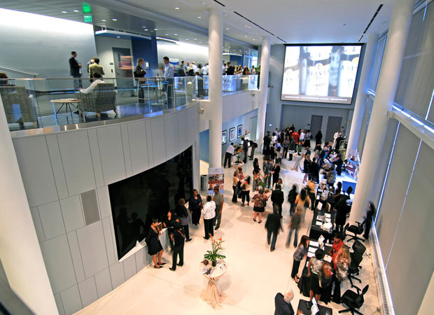 Arial shot of the Atrium during a crowded event