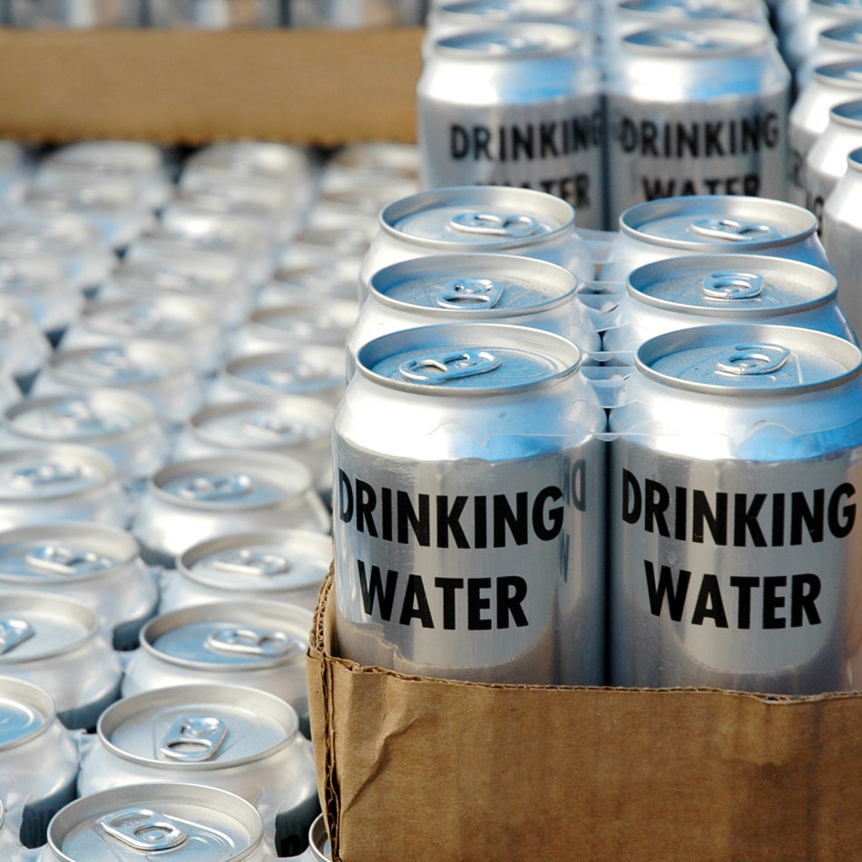 Production line of canned drinking water