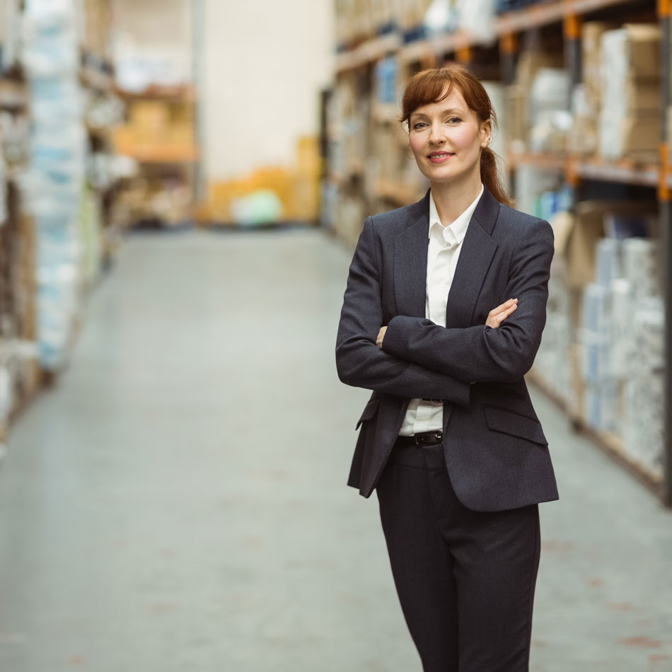 Supply chain professional working in warehouse