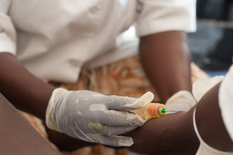 Humanitarian aid administrating vaccine