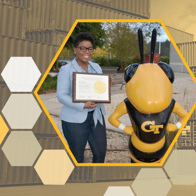 Procurement specialist, Roz Nero, poses with Georgia Tech Procurement and Supply Management Leadership Certificate